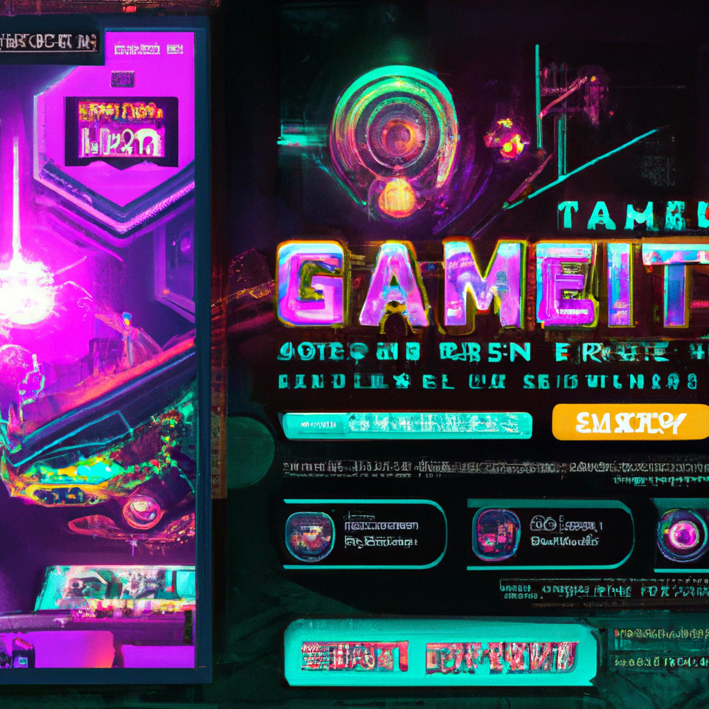 Feature art: neon weapons and vault interface